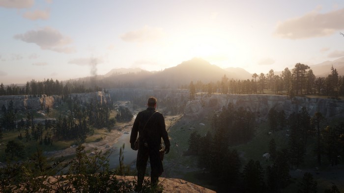 Man overlooking canyon in Red Dead Redemption 2