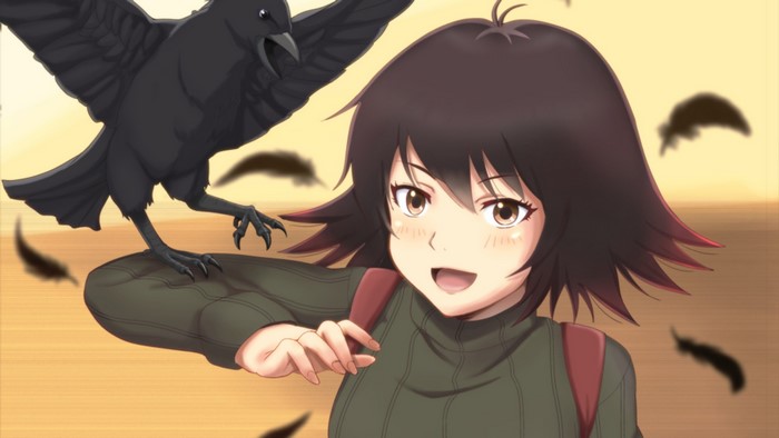 Haru Nonaka from Yesterday wo Utatte with a Crow
