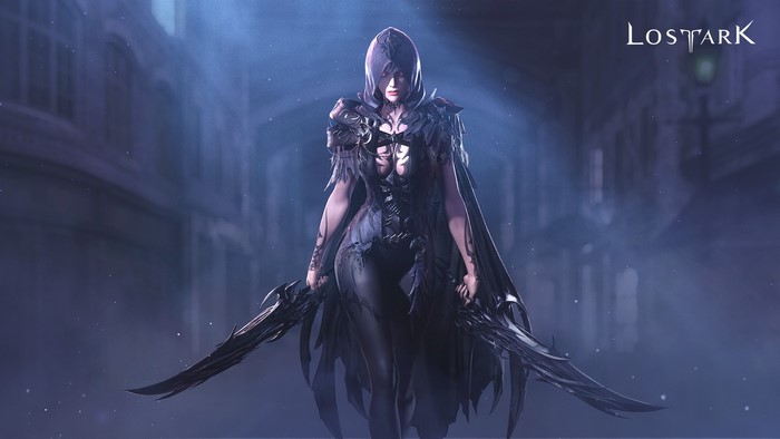 Lost Ark Assassin with dual blades and hood