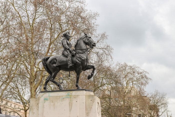 Equestrian statue in London, UK
