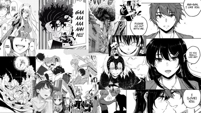 Manga panels featuring anime characters