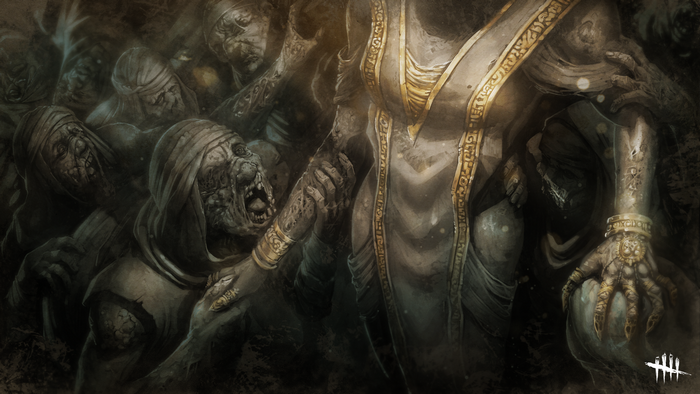 The Dredge from Dead by Daylight surrounded by zombies