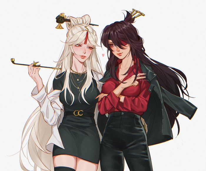 Ningguang and Beidou from Genshin Impact