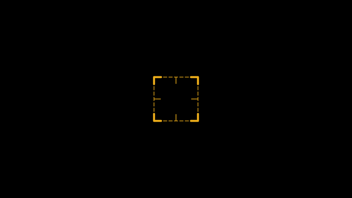 Yellow target reticle on black background