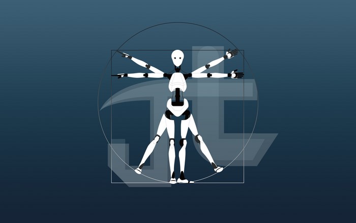 Robot Vitruvian Man 4K