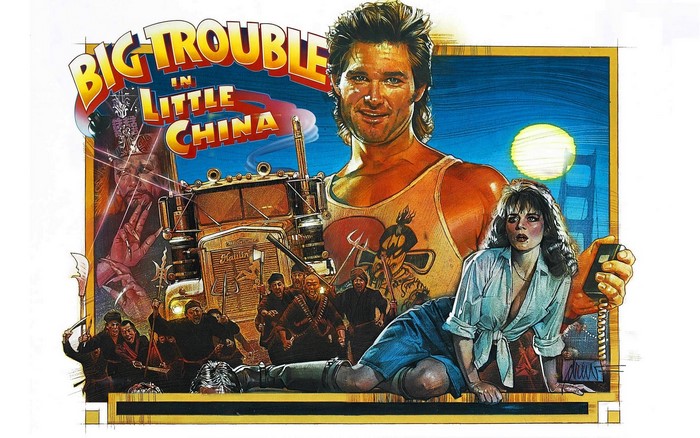 Big Trouble in Little China movie poster with Jack Burton and Gracie Law