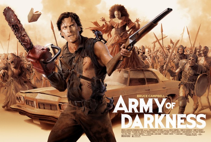 Army of Darkness movie poster featuring Bruce Campbell