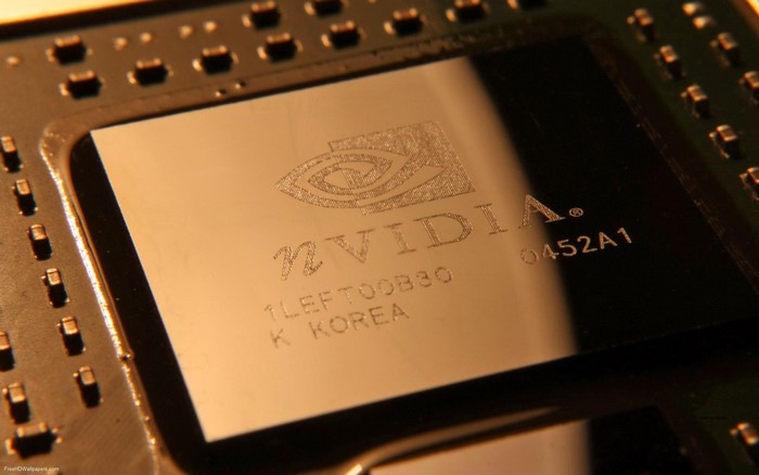 Nvidia GPU chip with logo and markings