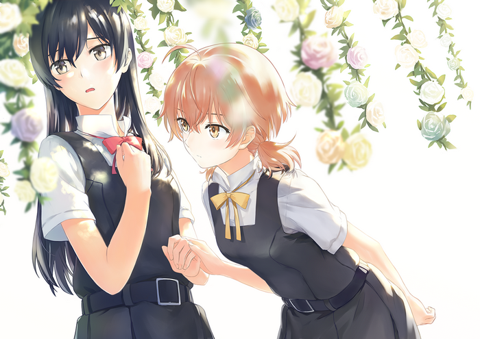 Touko and Yuu from Yagate Kimi ni Naru with roses
