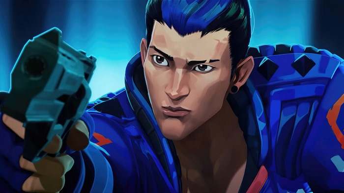 Yoru from Valorant holding a gun