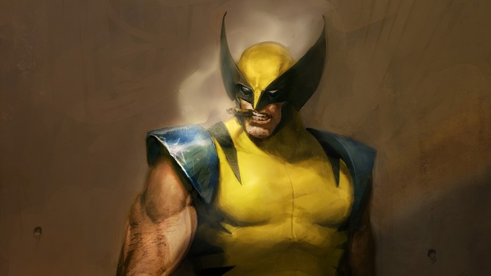 Wolverine from X-Men smoking a cigar