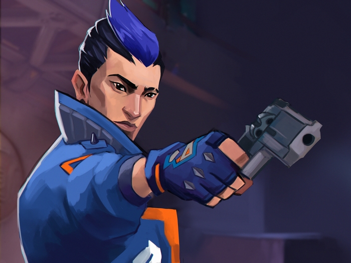 Yoru from Valorant holding a gun