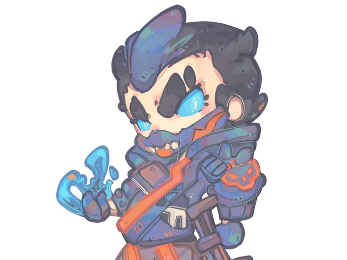 Yoru from Valorant holding a blue energy blast