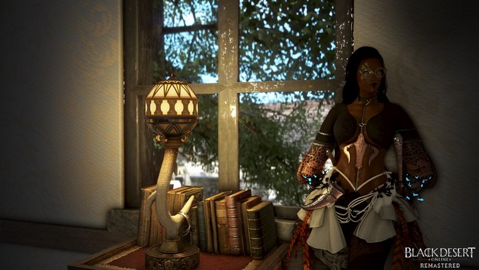 Woman with glasses and ornate outfit in Black Desert Online
