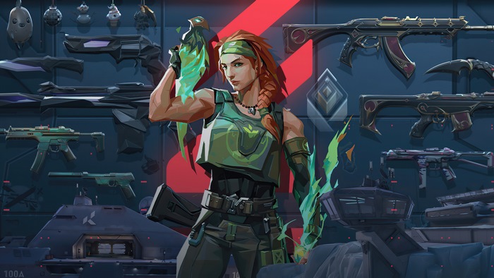 Skye from Valorant with weapons