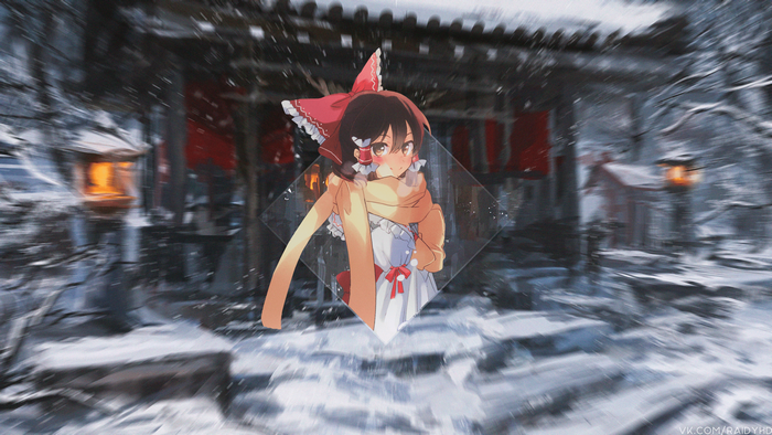 4K Hakurei Reimu from Touhou in Snow