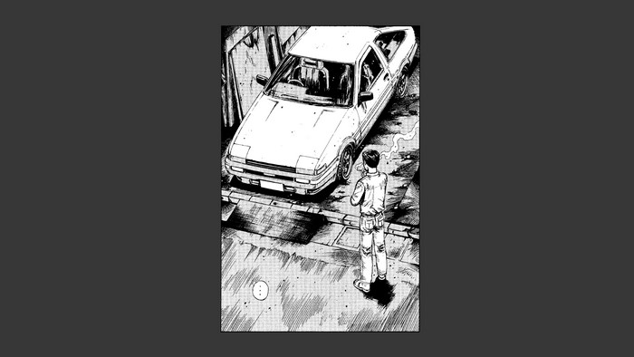 4K Initial D Toyota AE86 with a man