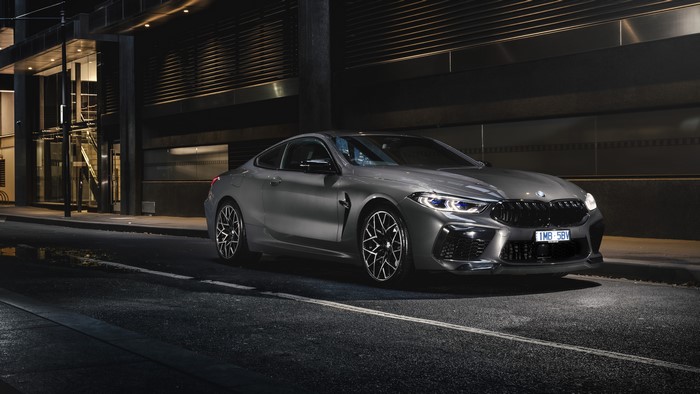 4K BMW car on a street at night