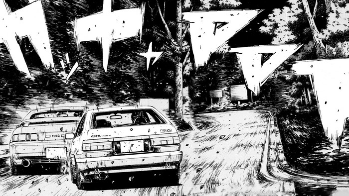 Initial D: Toyota AE86 and Toyota MR2 on a mountain pass