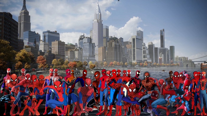Spider-Man Collage Featuring Multiple Versions in 4K
