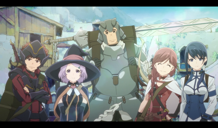 Hai to Gensou no Grimgar characters in a village