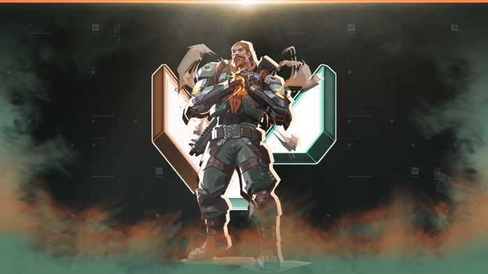Breach from Valorant with glowing fists