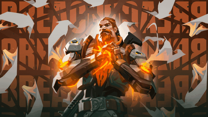 Breach from Valorant charging his abilities