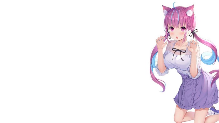 Minato Aqua from Hololive as a cat girl