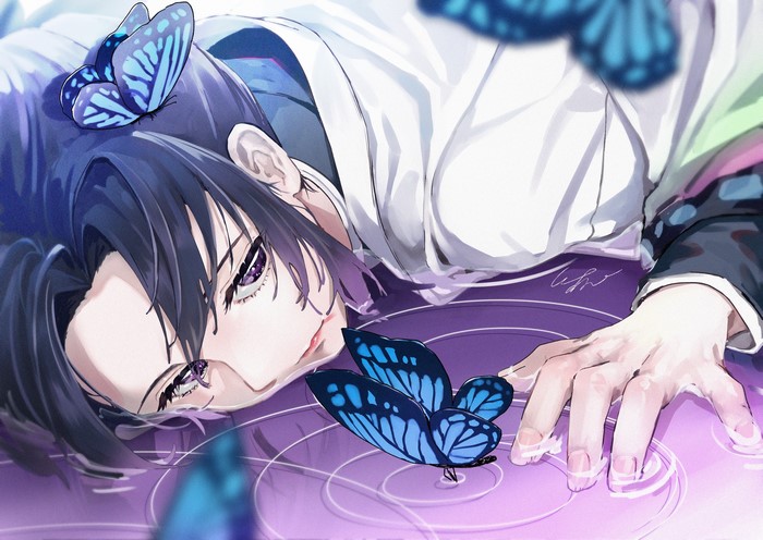 Kochou Shinobu from Kimetsu no Yaiba with butterflies