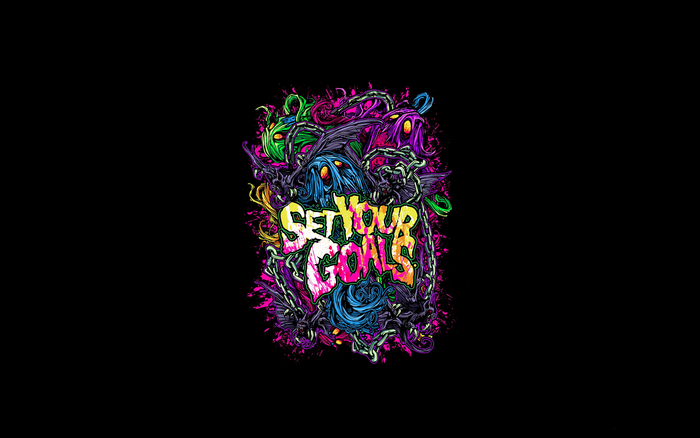 Set Your Goals motivational typography illustration