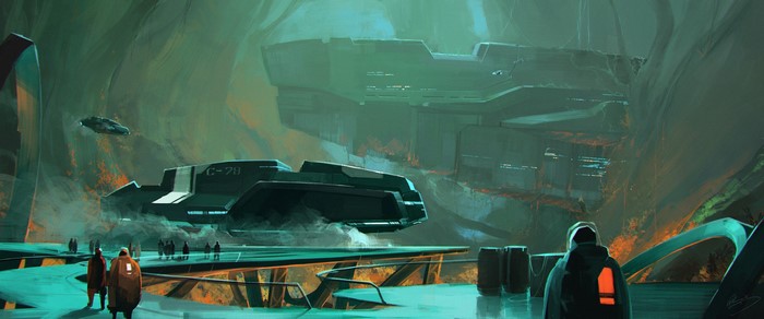 Artwork of a science fiction scene by Lap Pun Cheung