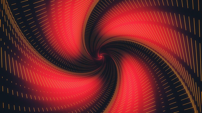 4K abstract red and black swirl digital art