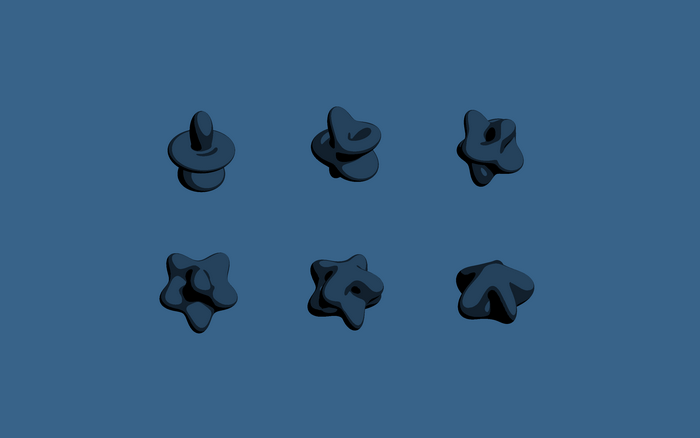 Abstract dark blue shapes on a blue background