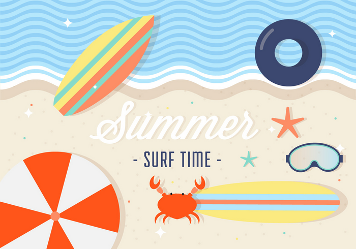 Summer Surf Time Beach Scene