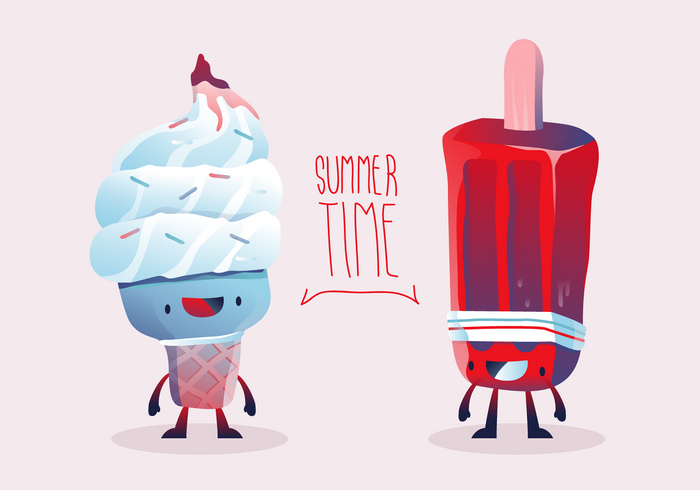 Summer Time Ice Cream and Popsicle Characters