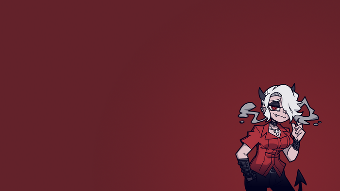 Zdrada from Helltaker smoking