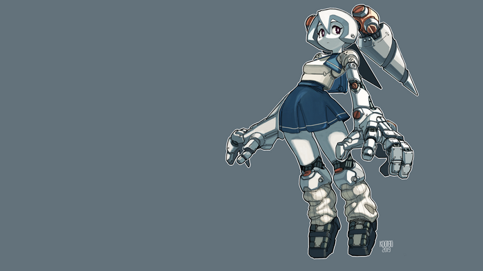 Mecha girl in school uniform