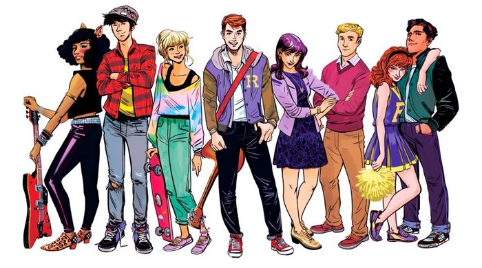 Archie Comics characters in retro style