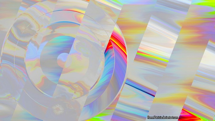 Abstract digital art with iridescent colors