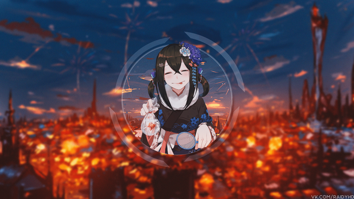 Tsuyu Asui from Boku no Hero Academia with goldfish