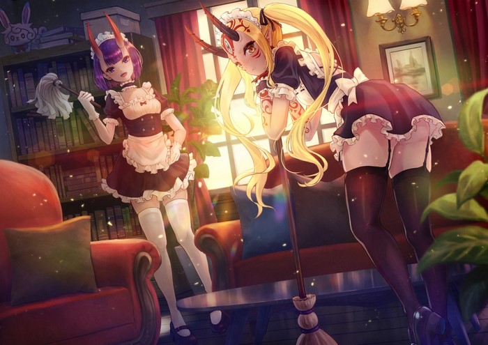 Shuten Douji and Ibaraki Douji from Fate/Grand Order as maids
