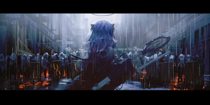 Mostima from Arknights in the rain
