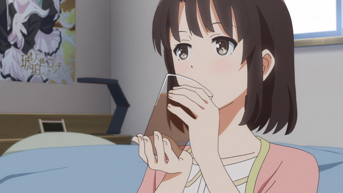 Megumi Katou from Saenai Heroine no Sodatekata drinking