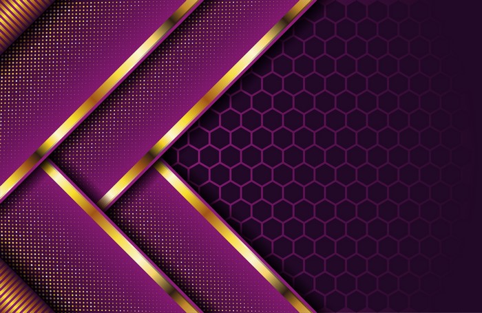 Purple and gold abstract geometric digital art