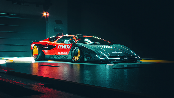 Khyzyl Saleem's futuristic red and black Lamborghini Countach
