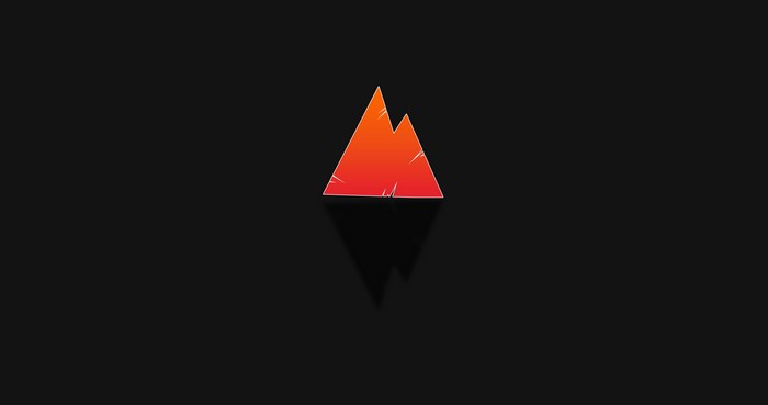 Minimalist geometric mountain logo with gradient