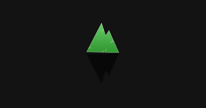 Minimalist green mountains with reflection