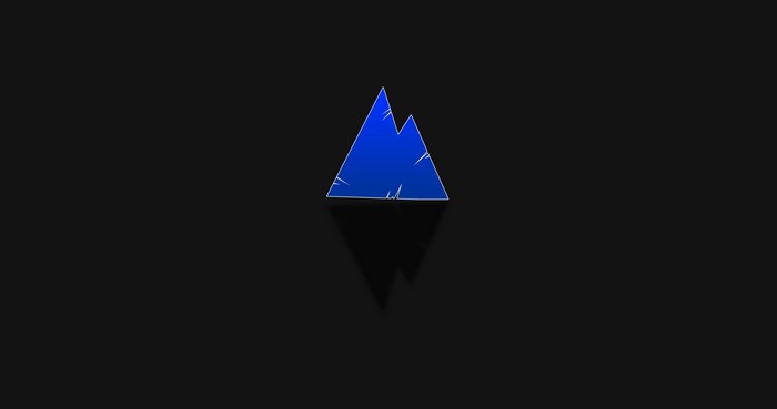 Blue mountain logo with reflection