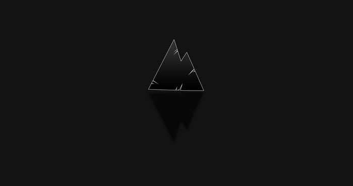 Minimalist mountain logo with reflection