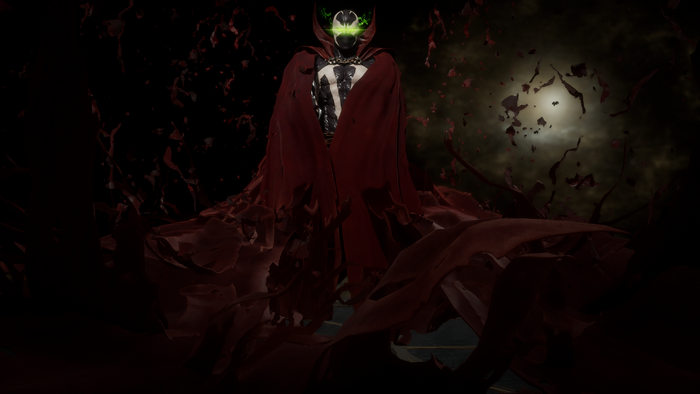 Spawn in a dark environment with red cape